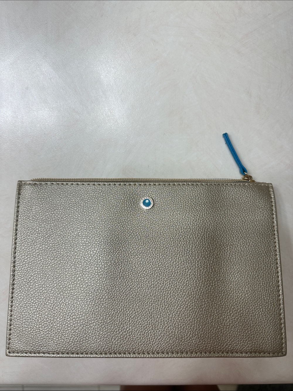 Rare First Class BVLGARI Le Gemme Orom Amenity Kit gold-tone zip pouch